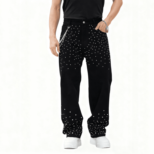 Rhinestone Relaxed Jeans