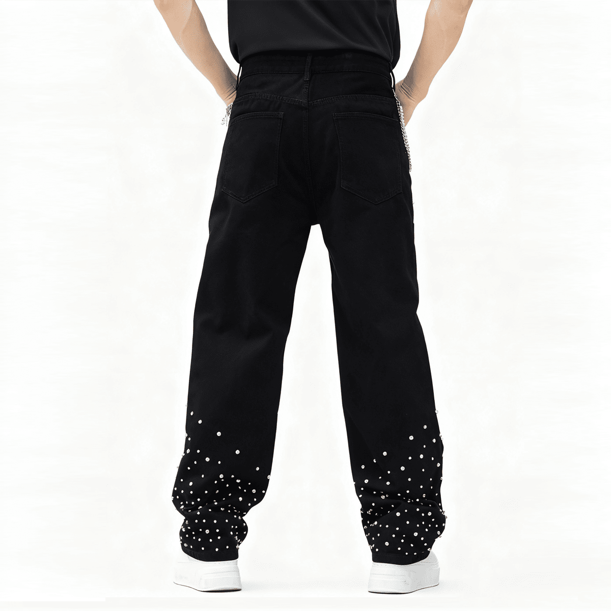 Rhinestone Relaxed Jeans