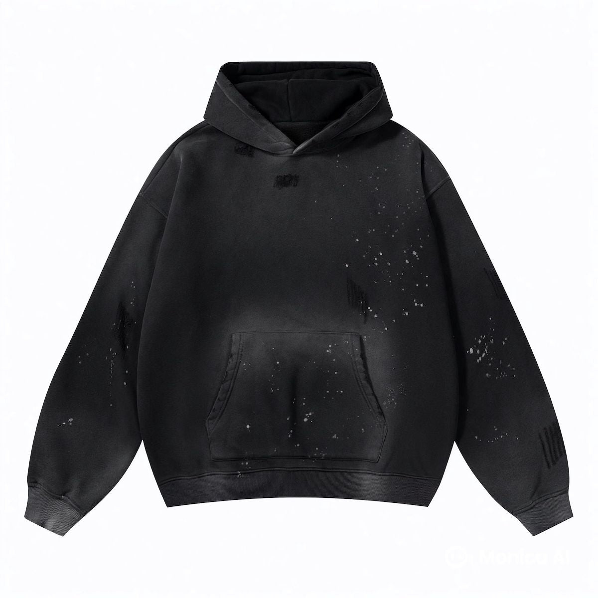 Vintage Wash Frayed Fleece Hoodie
